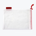 Custom Drawstring RPET Mesh Pouch/ White Small Polyester Mesh Drawstring Bag